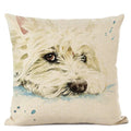 Cute Bulldog Hand-Painted Linen Pillowcase by Ljojo Teddy Collection