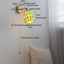 Ljojo LED Wall Light Fixture Kids Room Decor Glass Bedroom Lamp