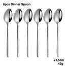 Ljojo 24-Piece Stainless Steel Cutlery Set | Elegant Mirror Finish Western Dinnerware