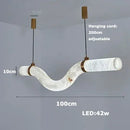 Ljojo Marble Collection LED Hanging Chandelier - Trendy Large Suspended Luminaire