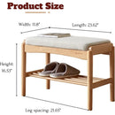 Ljojo™ Solid Wood Shoe Rack Bench with Cushion - Entryway, Living Room & Bedroom Organizer