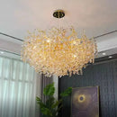 Gold Round K9 Crystal Chandelier Lamp for Luxe Home Decor by Ljojo
