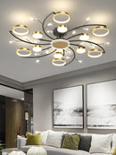 Ljojo Luxury Gold Aluminum LED Chandelier with K9 Crystal for Living Room