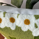 Ljojo Mini Flora Daisy Embroidery Cushion Cover - Decorative Pillow Case