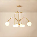 Ljojo Milky Glass Ball LED Chandelier for Kitchen Dining Living Bar Island