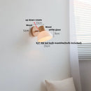 Ljojo LED Wall Light Fixture Wood Canopy White Glass Nordic Modern Plug In Sconce