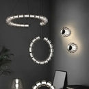 Nordic Ring Glass Chandelier Black Modern Living Room Pendant Lamp Ljojo