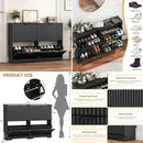 Ljojo™ 4-Drawer Shoe Cabinet with Adjustable Shelves