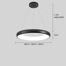 LED Ring Pendant Light Modern Iron Hanging Lamp Bedroom Dining Lighting - Ljojo