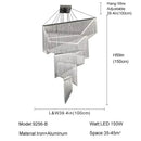 Gold Square Chandelier for High Ceilings - Modern LED Large Chandeliers by Ljojo