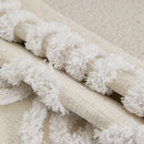 Cream Woven Tufted Pillowcase with Beige Tassel Embroidery by Ljojo