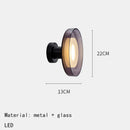 Bowl Shaped Loft LED Wall Lamp Clear Gray Glass Sconce for Bedroom Dining Room by Ljojo
