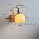 Ljojo LED Wall Light Mirror Ceramic Glass Wood Decor Home Lighting