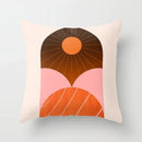 Ljojo Minimal Line Abstract Sun Pattern Plush Pillow Case