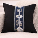 Ljojo Linen Chinese Pavilion Pattern Pillow Cover for Home Sofa Bedroom