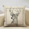 Elk Animal Cushion Cover Sofa Decor Pillow Case Linen Home Decor Ljojo