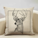 Elk Animal Cushion Cover Sofa Decor Pillow Case Linen Home Decor Ljojo