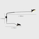 French Designer Long Arm Wall Sconce Lamp Rotary Led Light by Ljojo for Living Room Bedroom