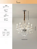 French Crystal Chandelier Light Luxury Dining Room Bedroom Decoration Ljojo Retro American Glamorous