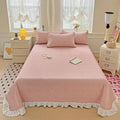 Ljojo Modal Lace Bed Cover with Star Embroidery, Summer Quilted Sheet