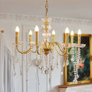 Ljojo French Retro Crystal E14 Pendant Lights Gold Luxury Chandeliers Bedroom Lamps