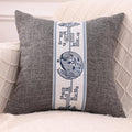 Ljojo Linen Chinese Pavilion Pattern Pillow Cover for Home Sofa Bedroom