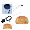 Natural Wicker Rattan Pendant Light Hand Knit Braided Ceiling Lamp by Ljojo