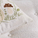Embroidered Floral Rabbit Pillow Cover Ljojo 18x18inch White Pink Green