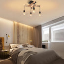 Ljojo 4-Head Black Industrial Ceiling Light Fixture for Kitchen Porch Living Room