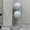 Ljojo Modern Acrylic Floor Lamp Chrome Metal White Round Ball Minimalist Style