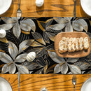 Ljojo Metallic Texture Floral Branches Table Runner for Dining & Dresser Decor