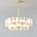 Ljojo White Large Chandelier Minimalist Wabi Sabi Acrylic Lamp for Dining Living Room