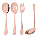 Ljojo Mirror Gold Stainless Steel Flatware Set - 4Pcs Dinnerware Cutlery Kit