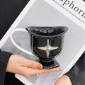 Ljojo 12oz Ceramic Breakfast Mug - Nordic Style Black Green Couple Coffee Cup