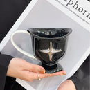 Ljojo 12oz Ceramic Breakfast Mug - Nordic Style Black Green Couple Coffee Cup