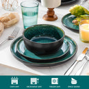 Ljojo 18Pc Green Reactive Glaze Stoneware Dinnerware Set