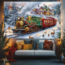 Christmas Train Tapestry Background Cloth for Parties & Photography by Ljojo Home & Outdoor