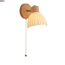 Ljojo LED Wall Light Fixture Ceramic Wood Interior Lighting Bedside Lamp