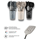 Ljojo 15Pcs Silicone Kitchen Utensil Set with Stainless Steel Handle & Storage Bucket
