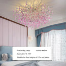 LED Pink Crystal Chandelier Water Drop Ceiling Lamp - Nordic Hot Sales - Ljojo