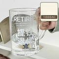 Ljojo 1000ML Glass Measuring Cup with Lid and Straw Handle for Home Drinkware