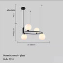 Nordic Glass Ball Ring Chandelier Pendant Lamp for Living Room by Ljojo