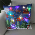 Ljojo LED Santa Claus Cushion Cover: Festive Light-Up Pillowcase for Home Decor