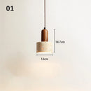 Ljojo Retro Yellow Stone Pendant Lamp Modern LED Lighting for Bedroom Dining Room