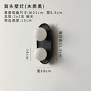 Ljojo Minimalist Designer Solid Wood Glass LED Wall Lamp Double Head for Living Room