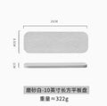 Ljojo 10" Black & White Rock Grain Ceramic Sushi Plate - Rectangular Dim Sum Plate