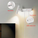 Modern Nordic LED Wall Lamp with Switch USB - Indoor Lighting Sconce for Bedroom, Living Room by Ljojo