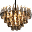 Ljojo Metal Amber Glass Pendant Lights - Gray Chain Pendant Lighting Fixtures