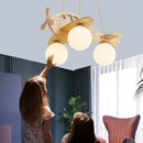 Ljojo Log Airplane Chandelier: Nordic Minimalist LED Pendant Lamp