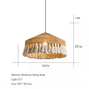 Ljojo Vintage Japanese Pendant Lamp Hemp Rope Chandelier Stylish Lighting Kitchen Living Roomudosundo
